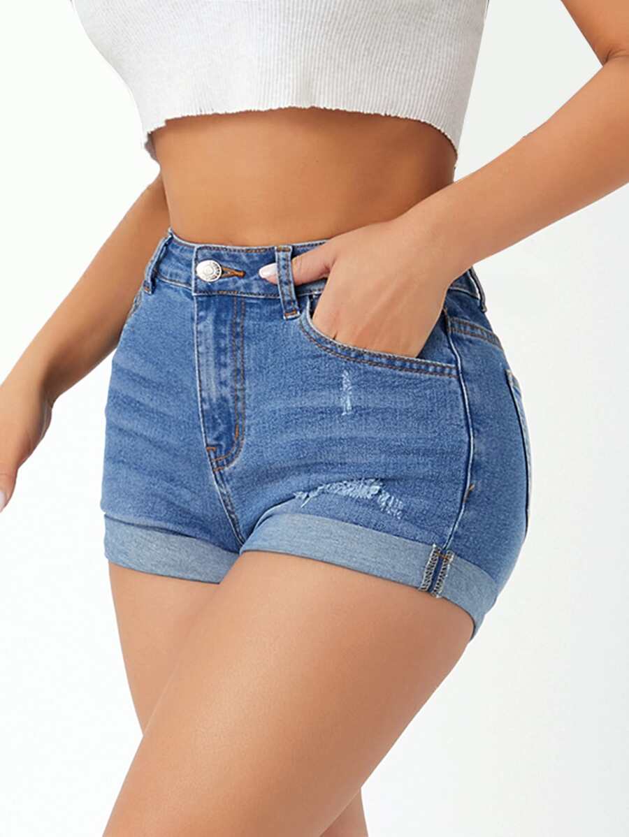 Shorts Denim Cintura Alta