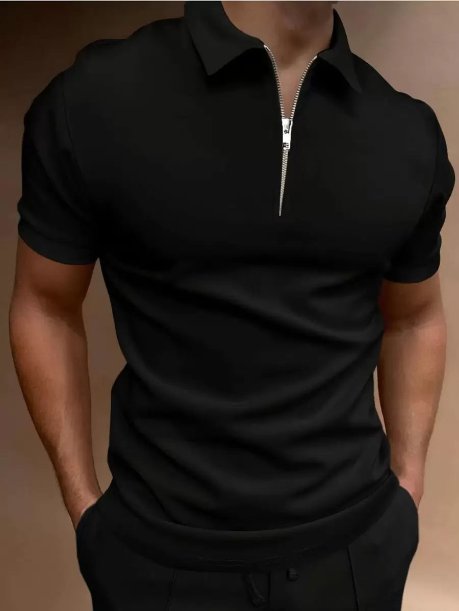 Camisa Polo Masculina com Zíper de Quarto