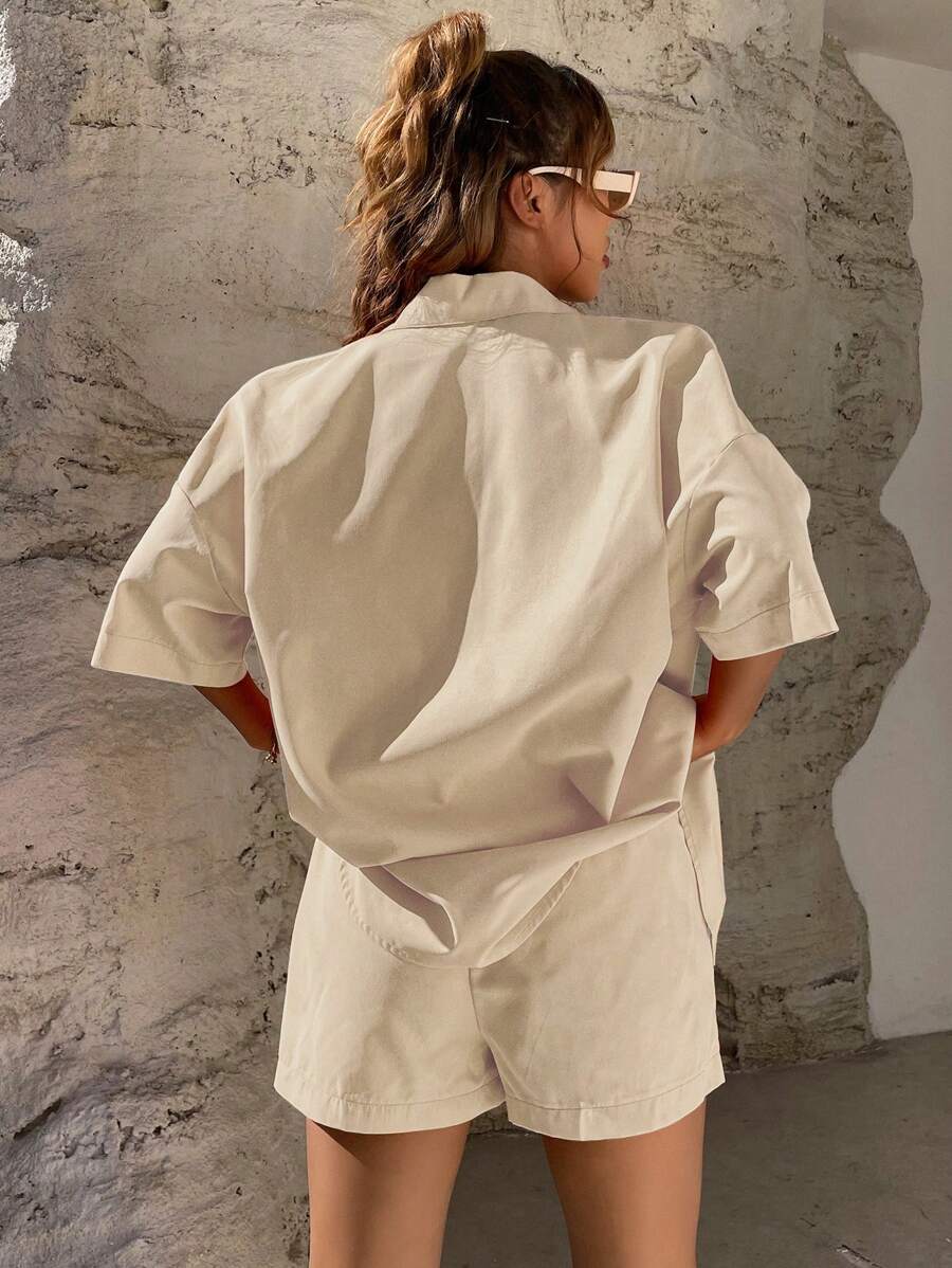 Camisa Ombro caído & Bermudas