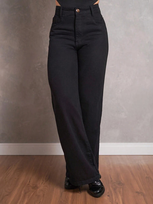 Calça Jeans Feminina Wide Leg Pantalona