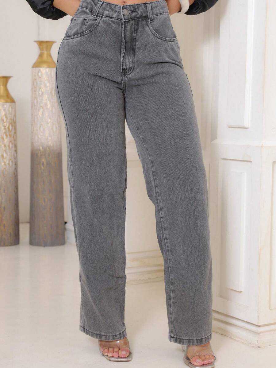 Calça Jeans Feminina Wide Leg Pantalona