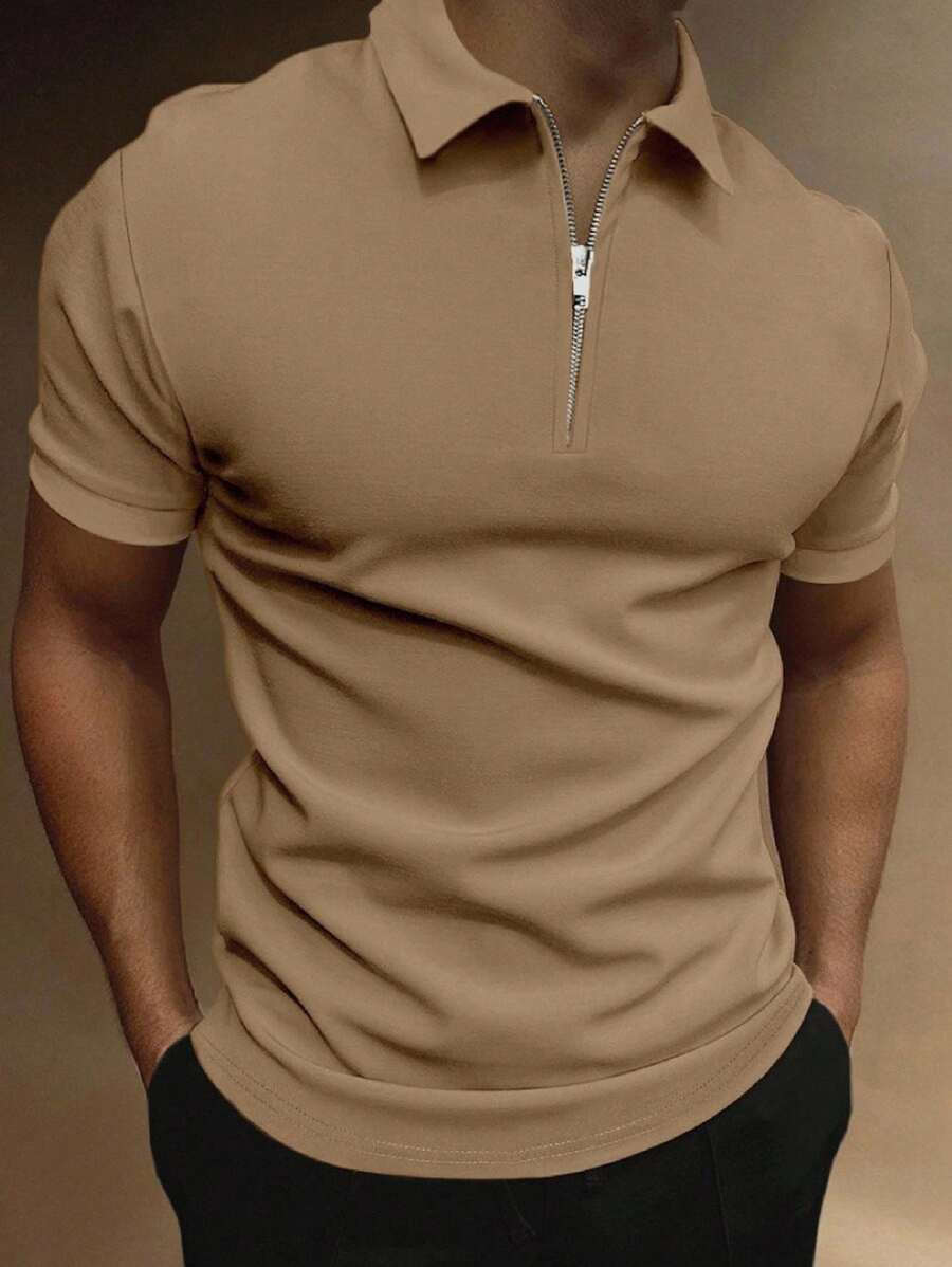 Camisa Polo Masculina com Zíper de Quarto
