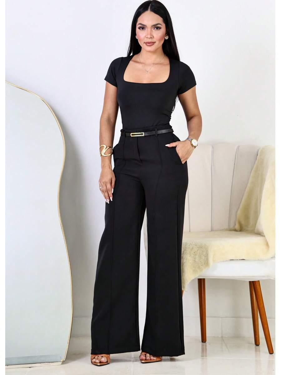 Calça Pantalona Feminina Social Alfaiataria