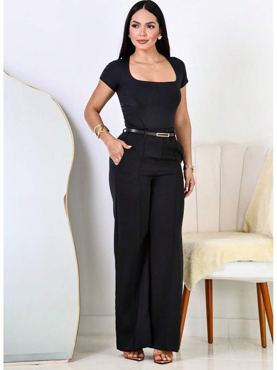 Calça Pantalona Feminina Social Alfaiataria