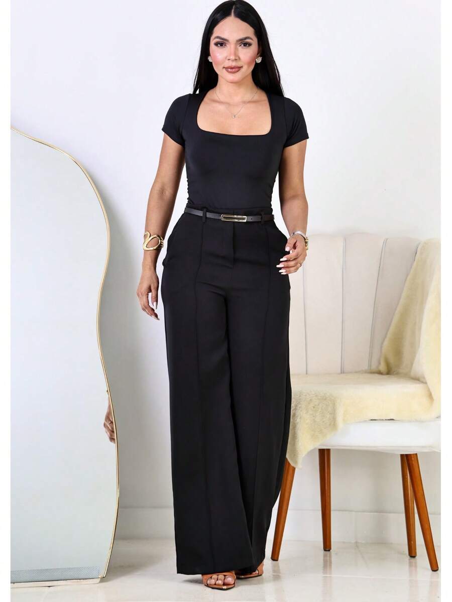 Calça Pantalona Feminina Social Alfaiataria
