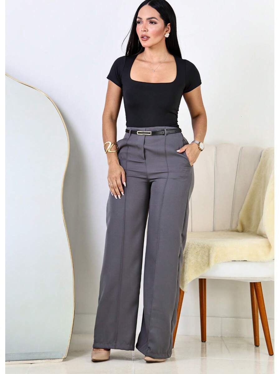 Calça Pantalona Feminina Social Alfaiataria