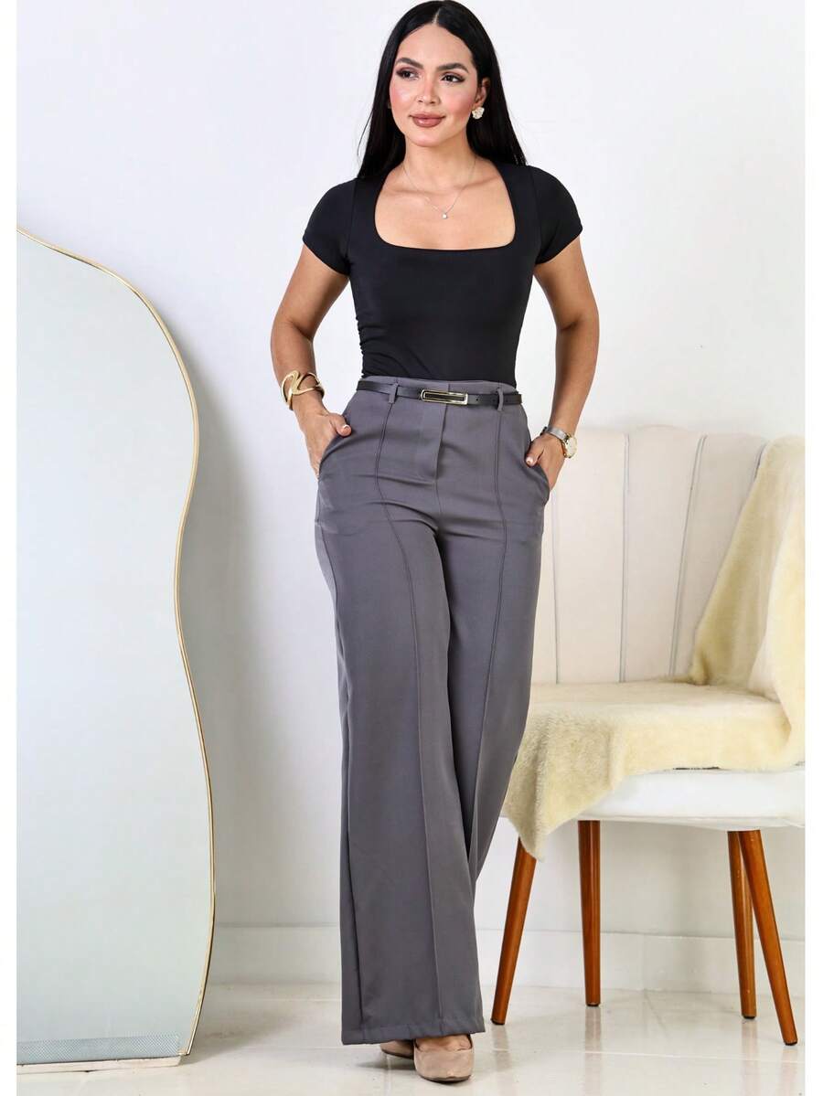 Calça Pantalona Feminina Social Alfaiataria