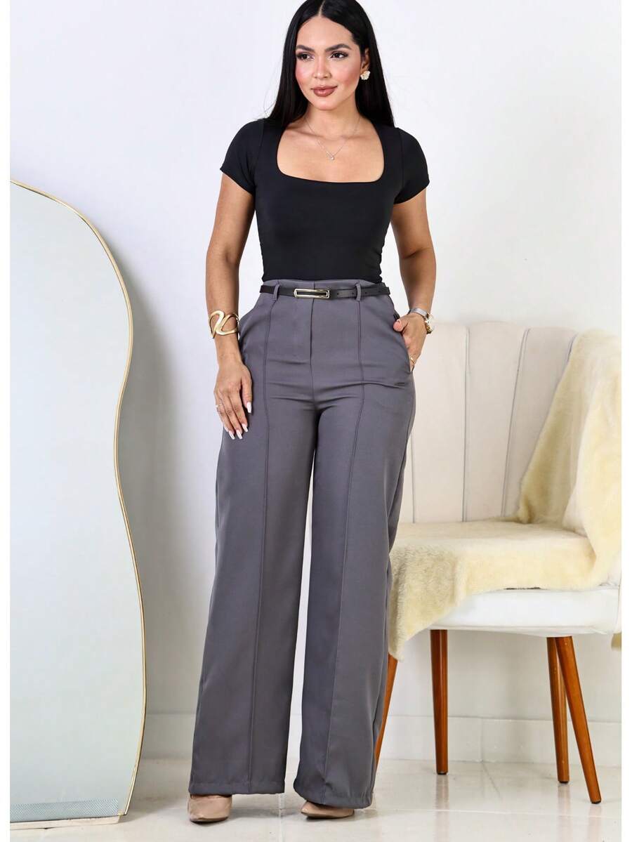 Calça Pantalona Feminina Social Alfaiataria