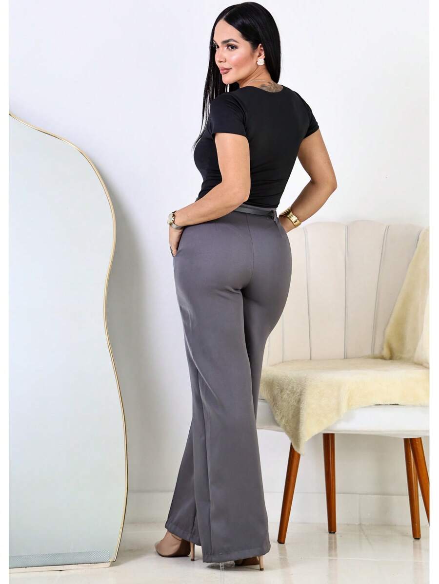 Calça Pantalona Feminina Social Alfaiataria