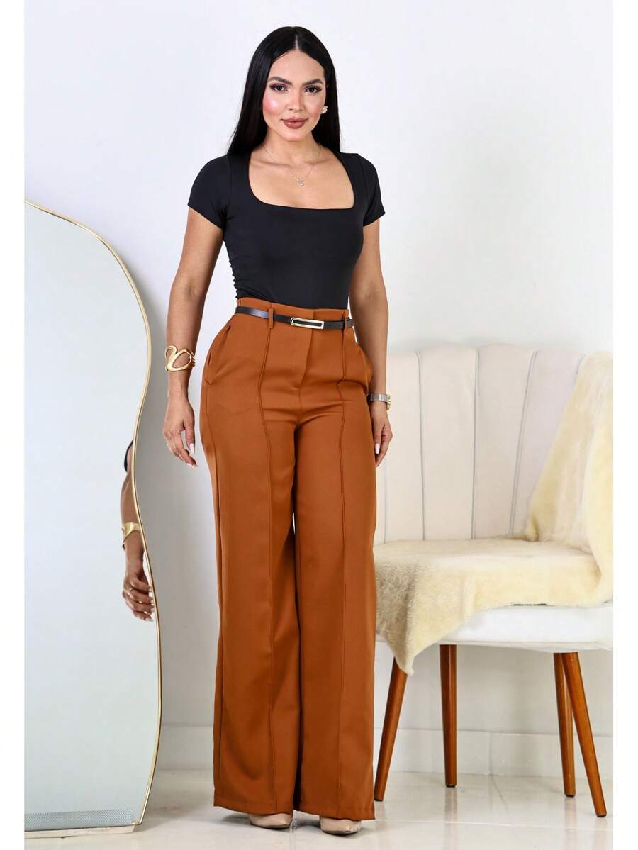 Calça Pantalona Feminina Social Alfaiataria