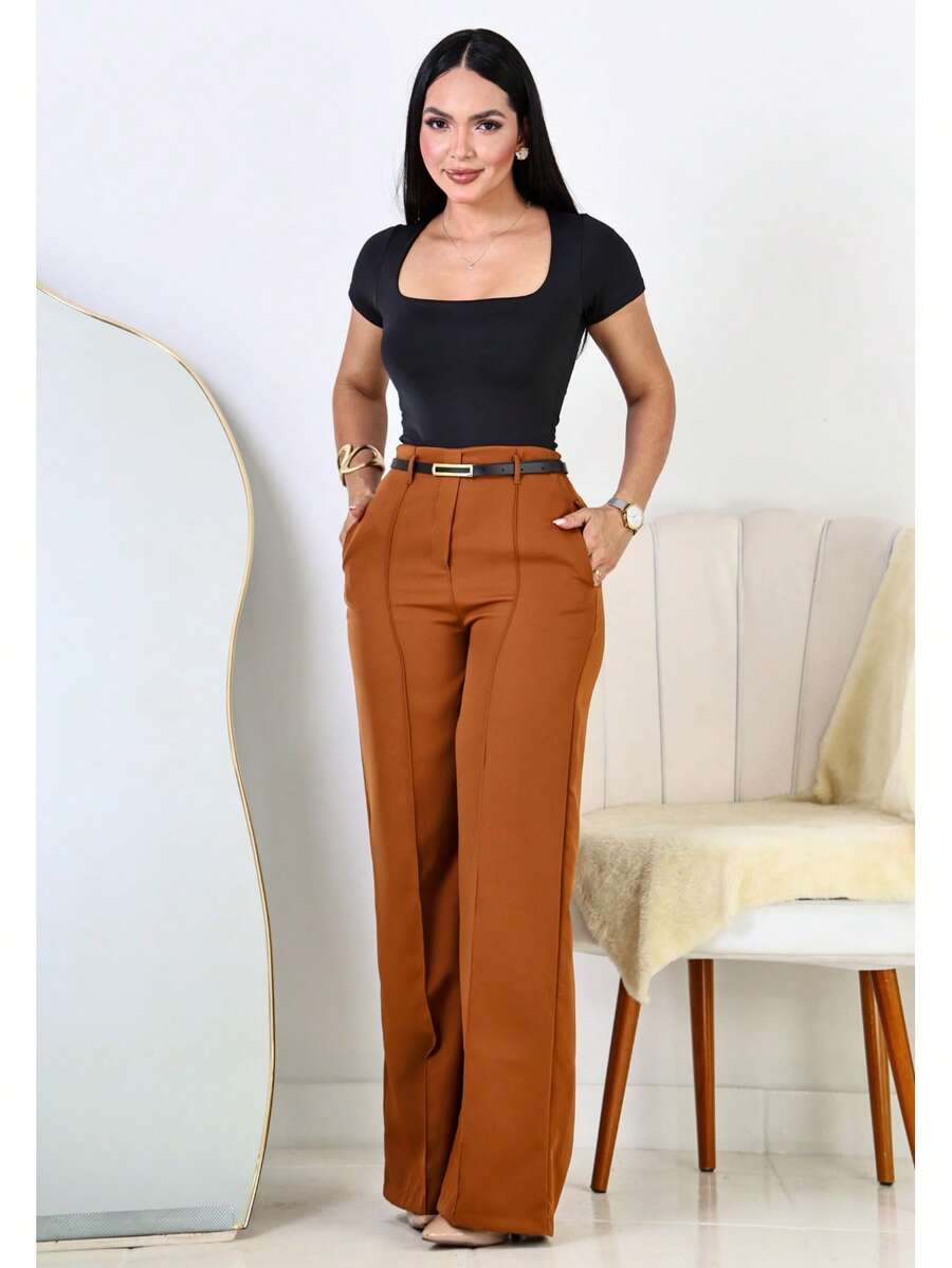 Calça Pantalona Feminina Social Alfaiataria
