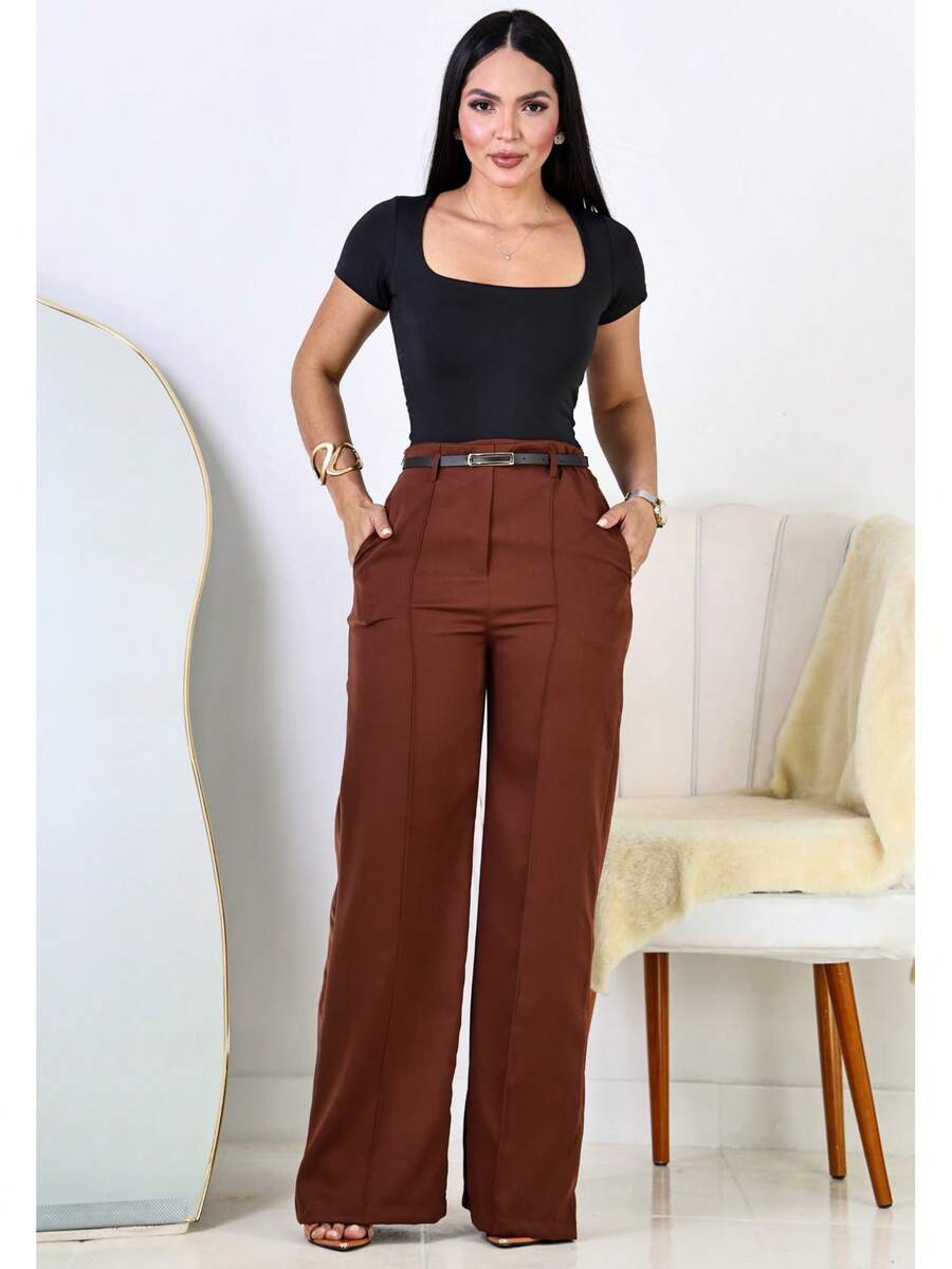 Calça Pantalona Feminina Social Alfaiataria