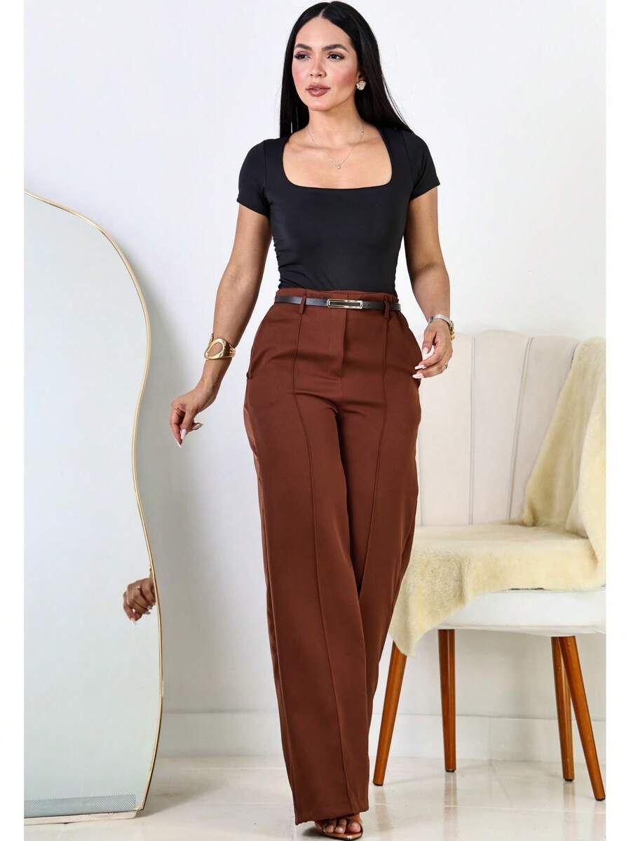 Calça Pantalona Feminina Social Alfaiataria