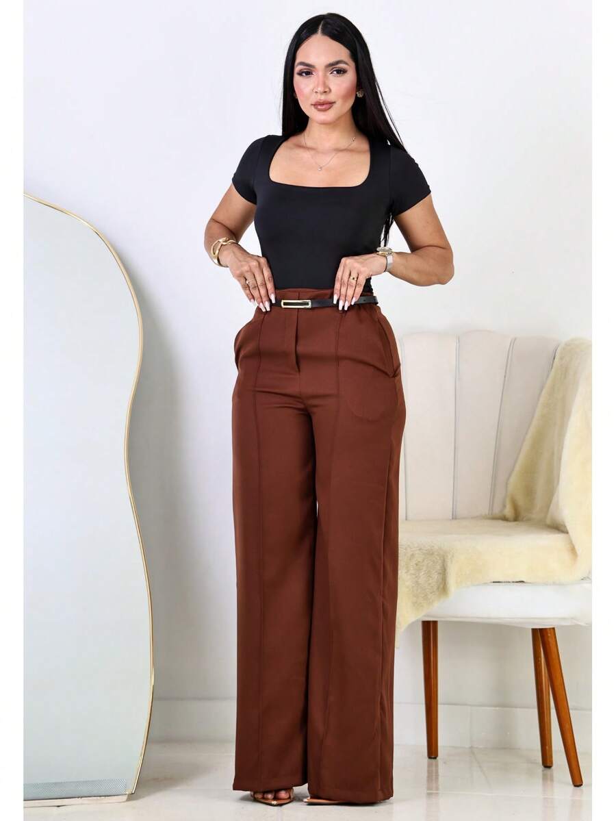 Calça Pantalona Feminina Social Alfaiataria
