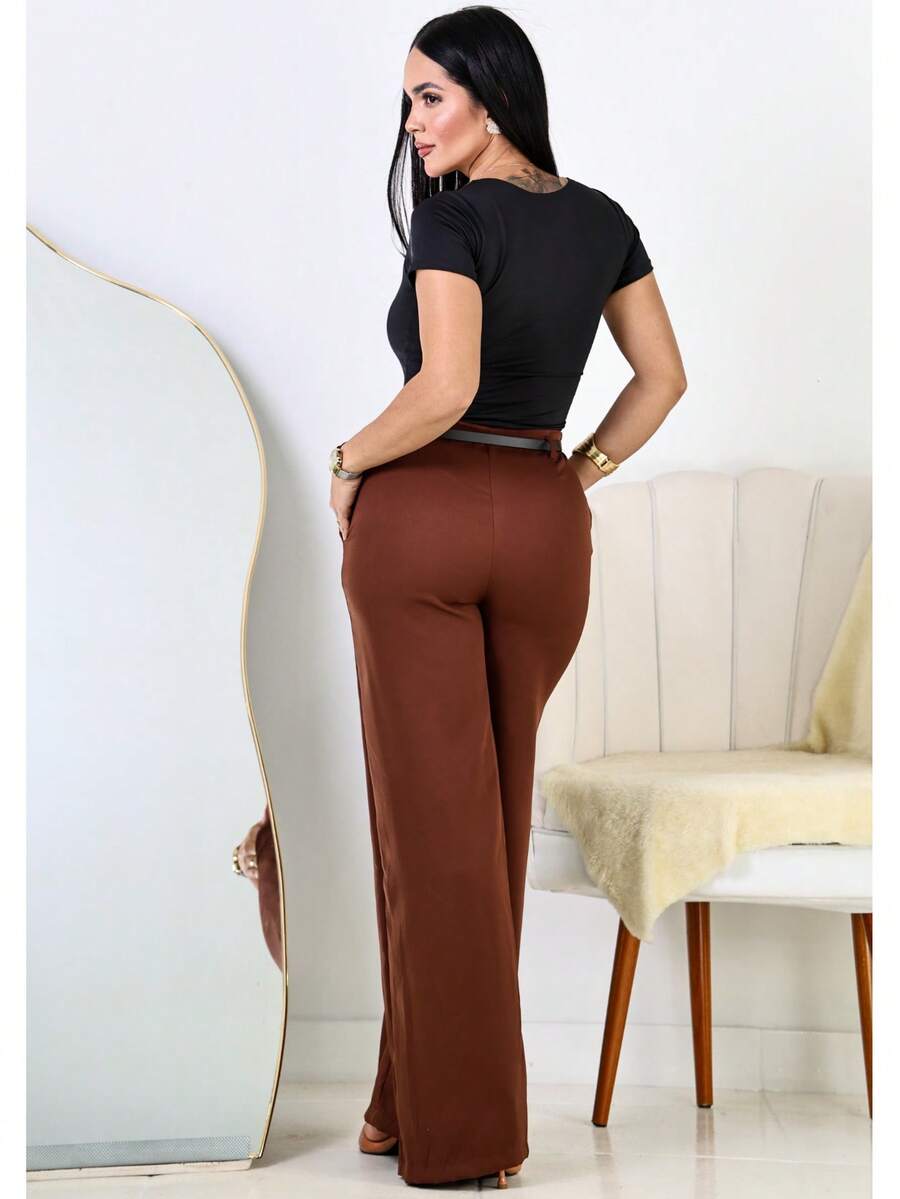 Calça Pantalona Feminina Social Alfaiataria