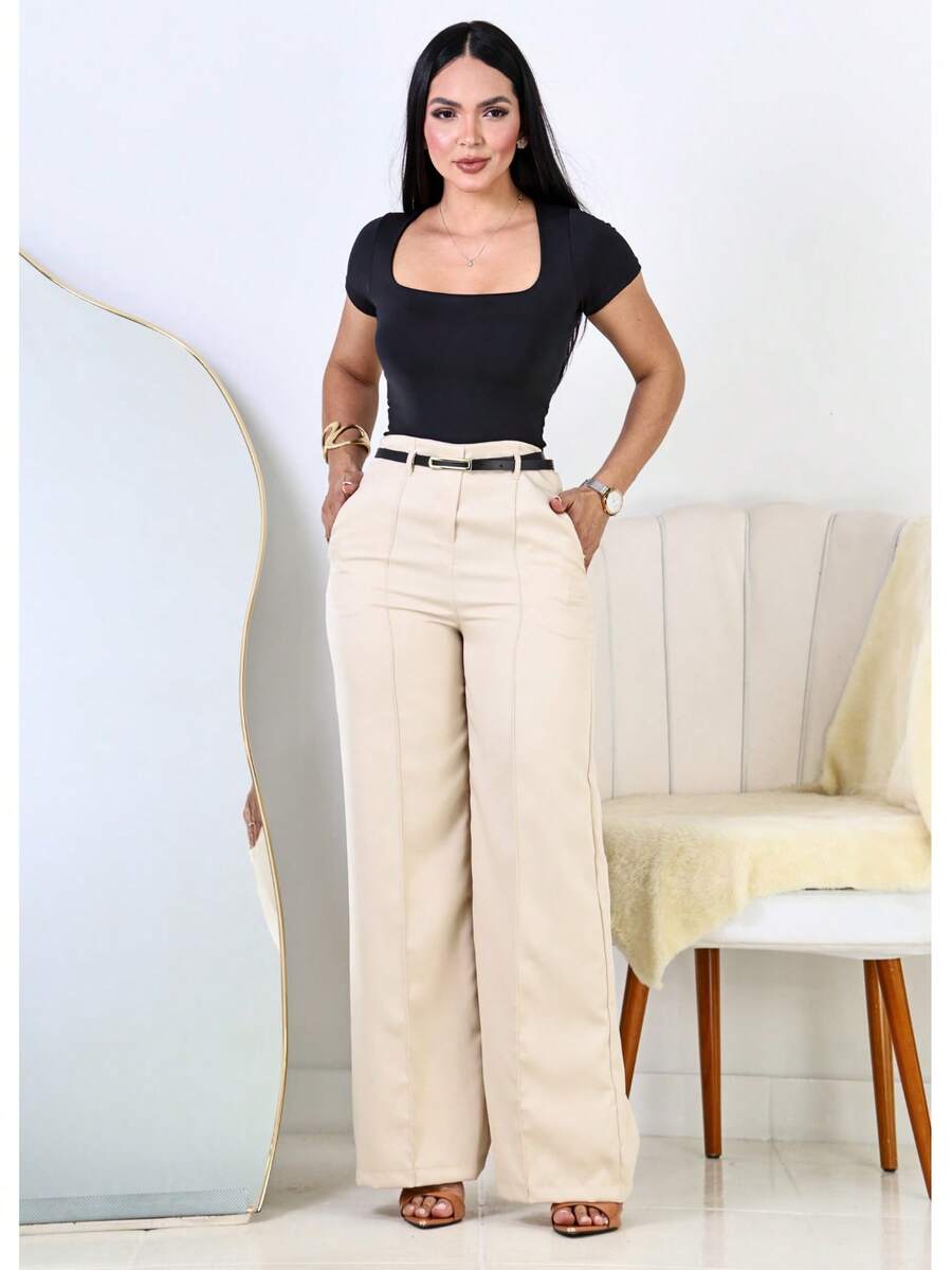Calça Pantalona Feminina Social Alfaiataria