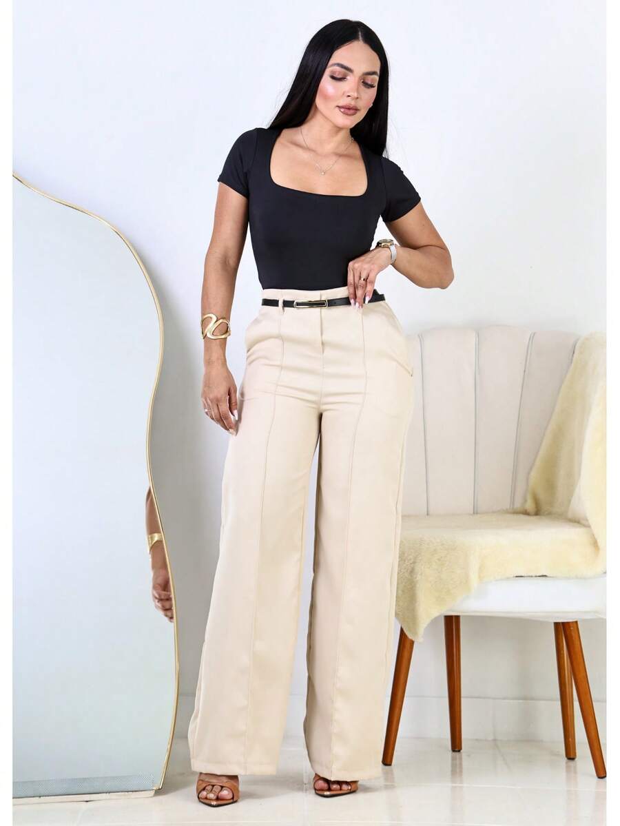 Calça Pantalona Feminina Social Alfaiataria