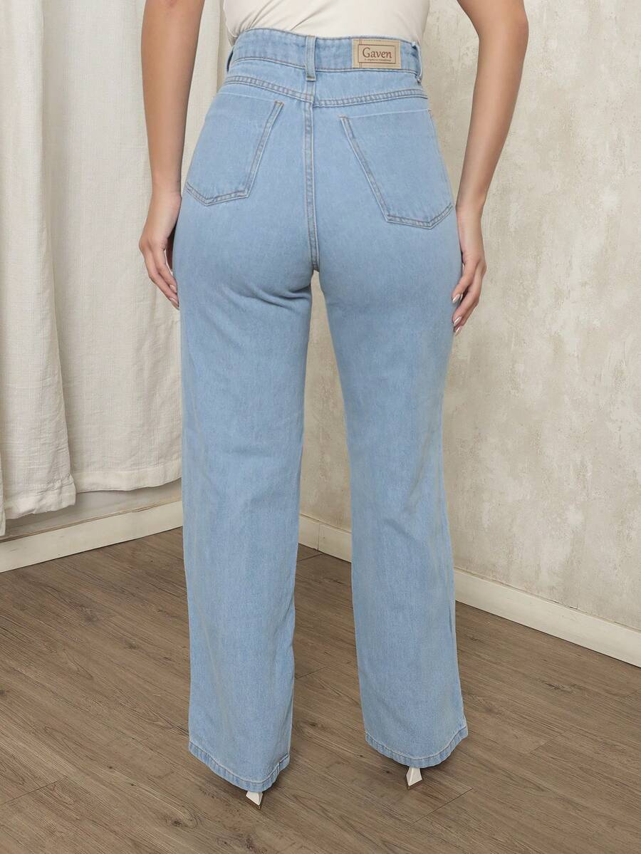 Calça Jeans Feminina Wide Leg Pantalona