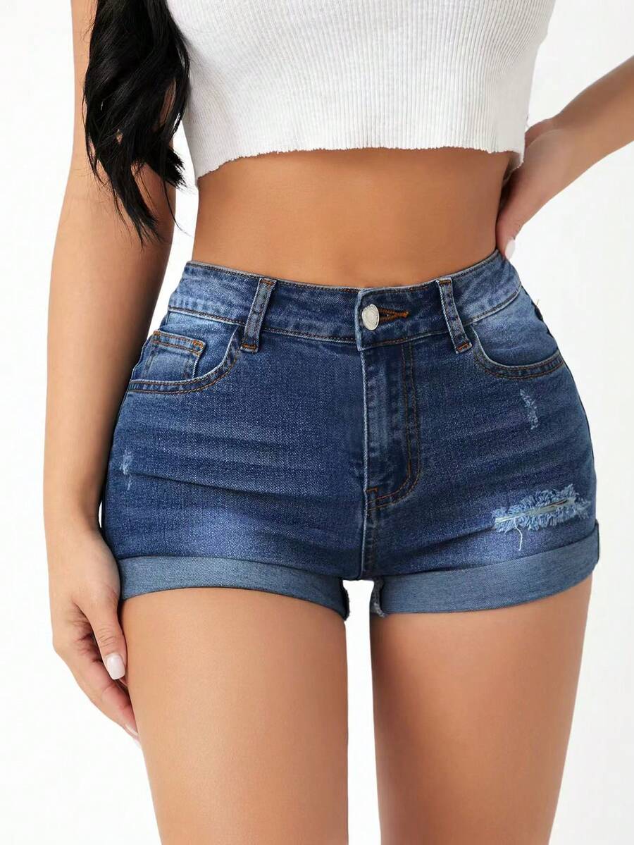 Shorts Denim Cintura Alta