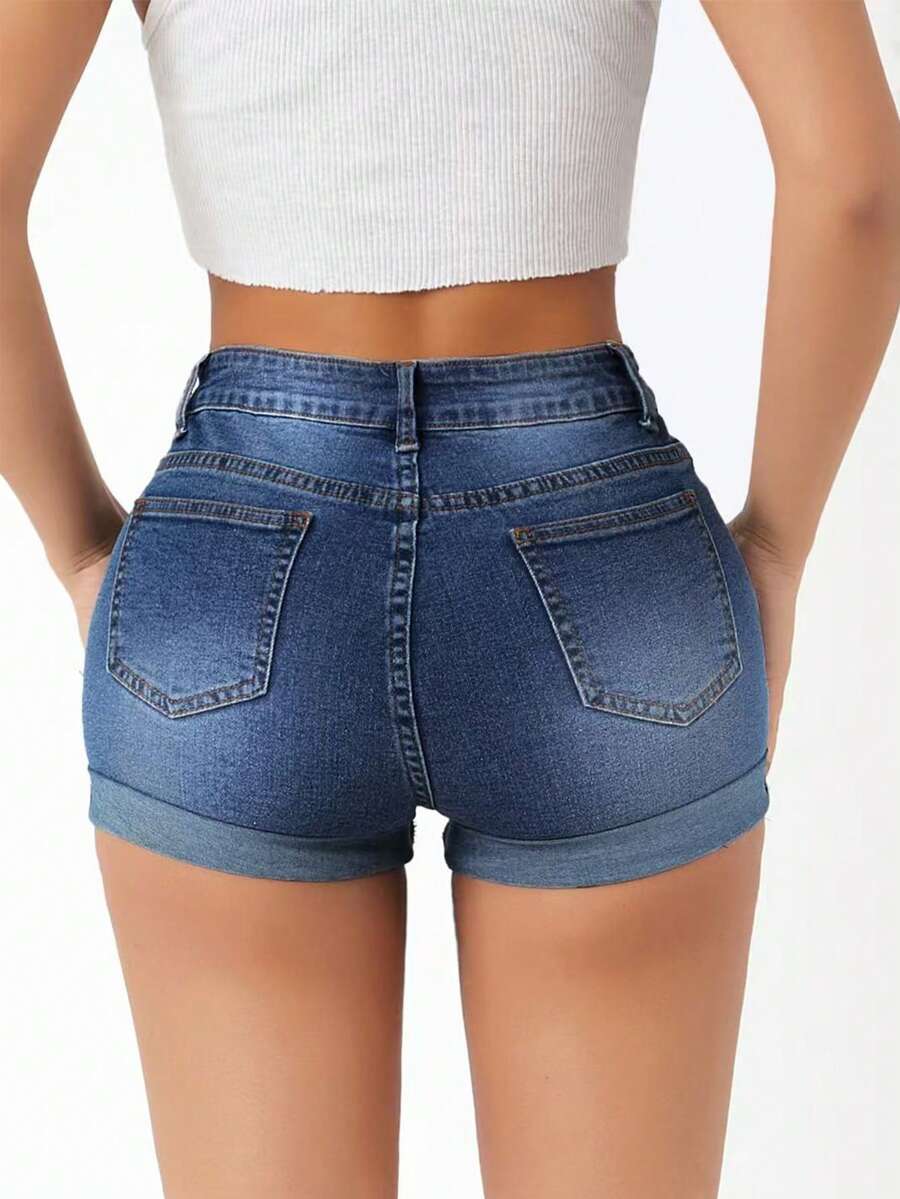 Shorts Denim Cintura Alta