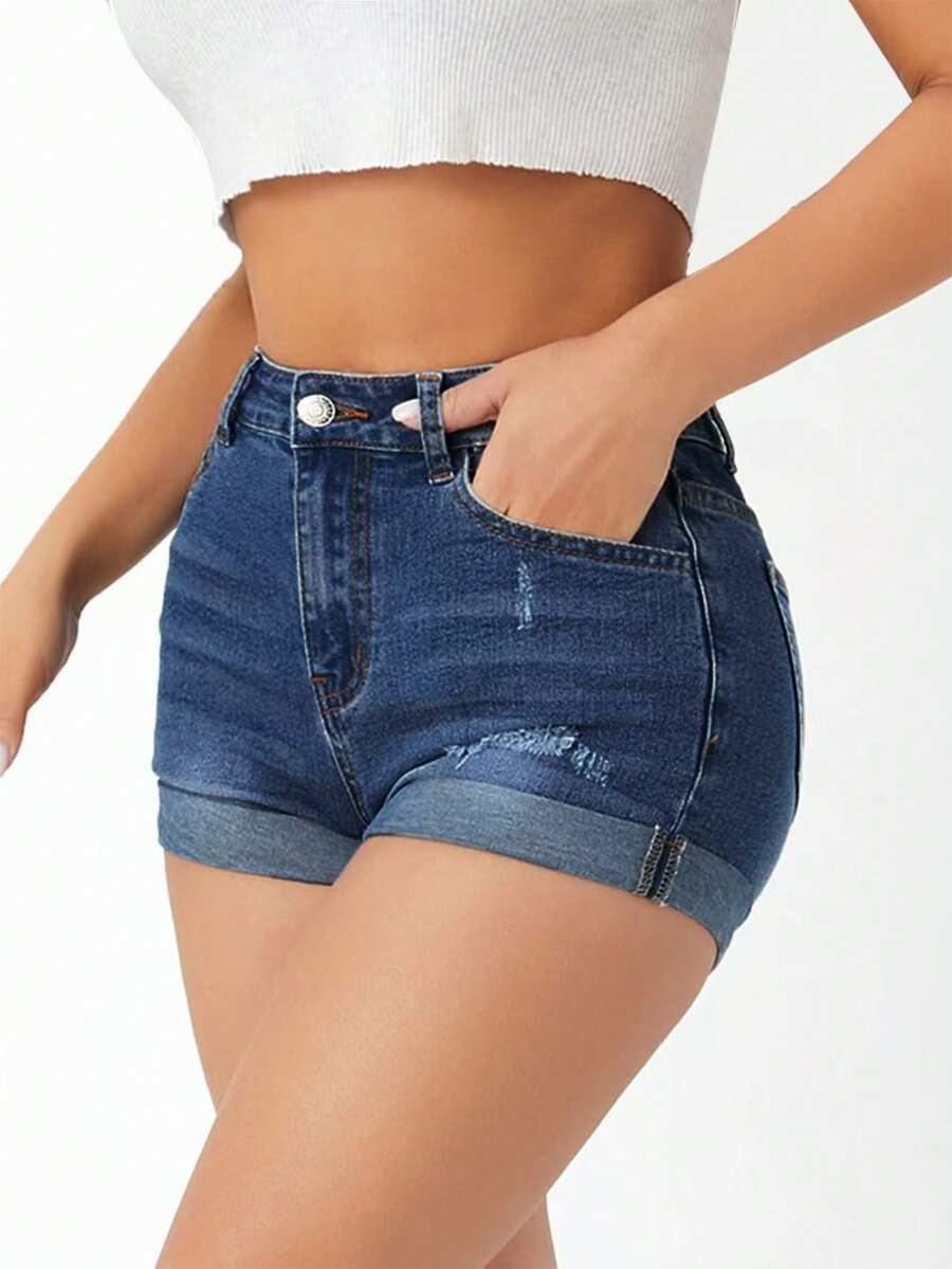 Shorts Denim Cintura Alta