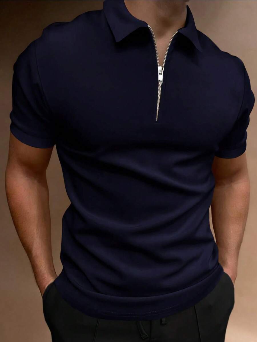 Camisa Polo Masculina com Zíper de Quarto