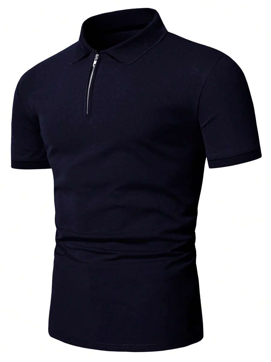 Camisa Polo Masculina com Zíper de Quarto