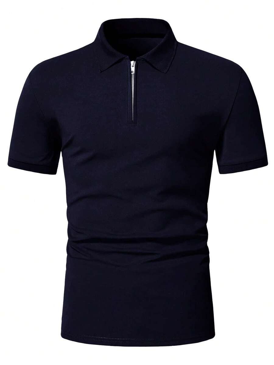Camisa Polo Masculina com Zíper de Quarto