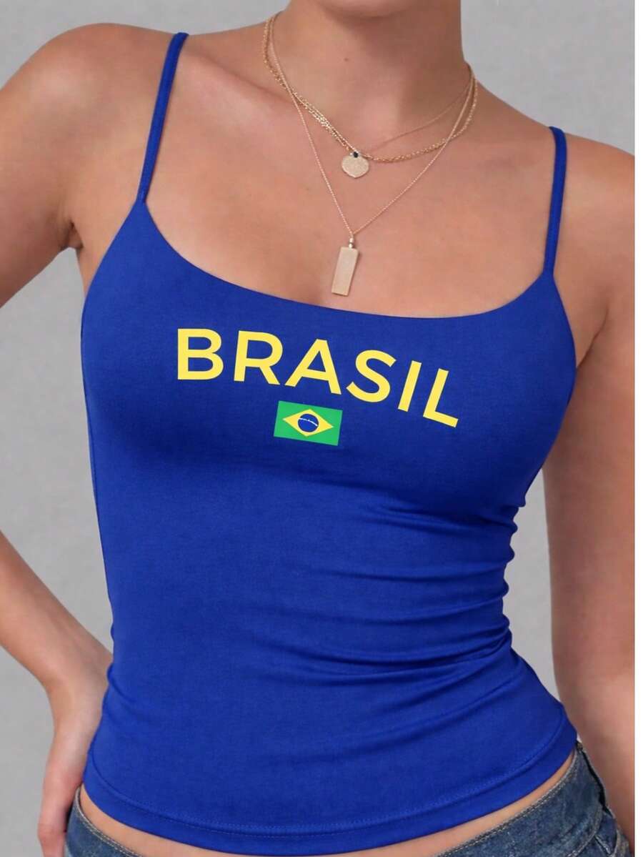 Regata Alça Fina Blusa com Forro Duplo no Busto