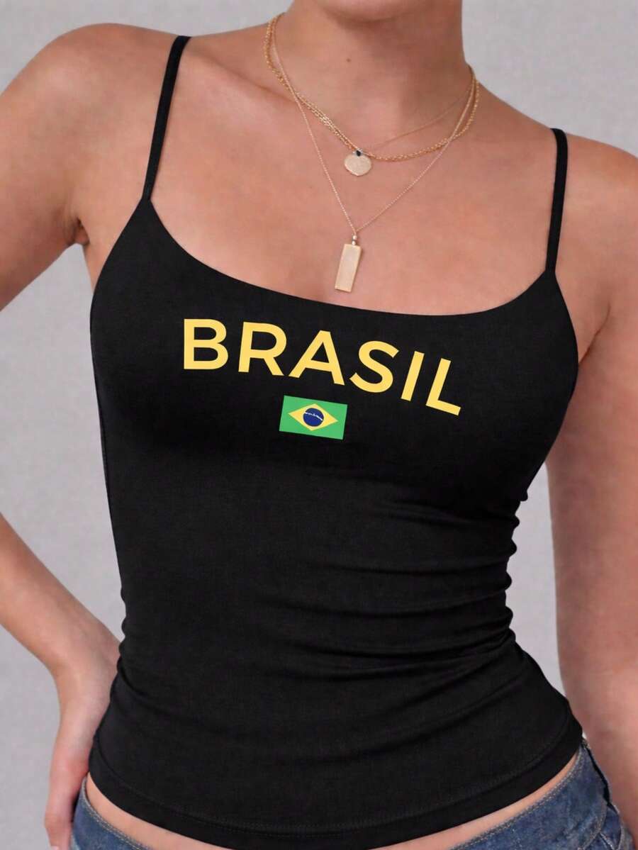 Regata Alça Fina Blusa com Forro Duplo no Busto