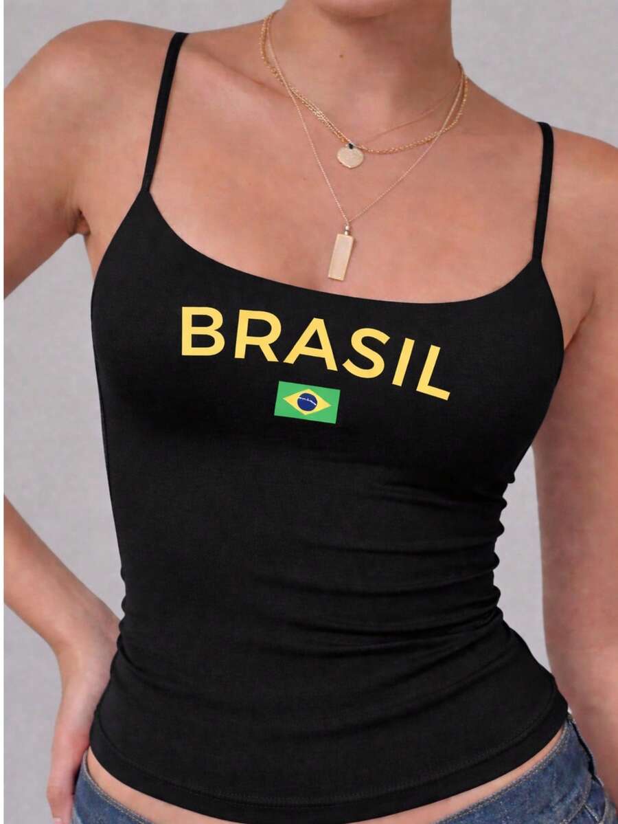 Regata Alça Fina Blusa com Forro Duplo no Busto
