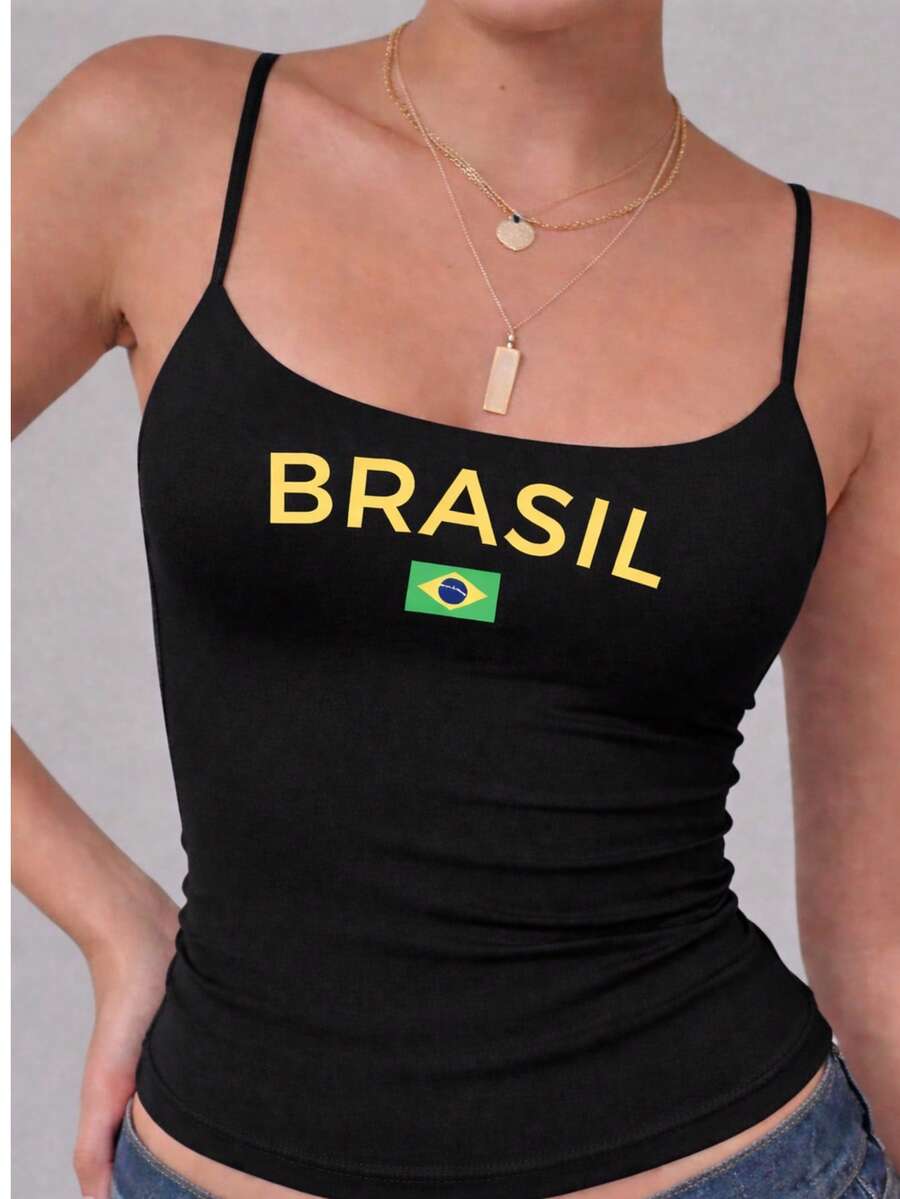 Regata Alça Fina Blusa com Forro Duplo no Busto