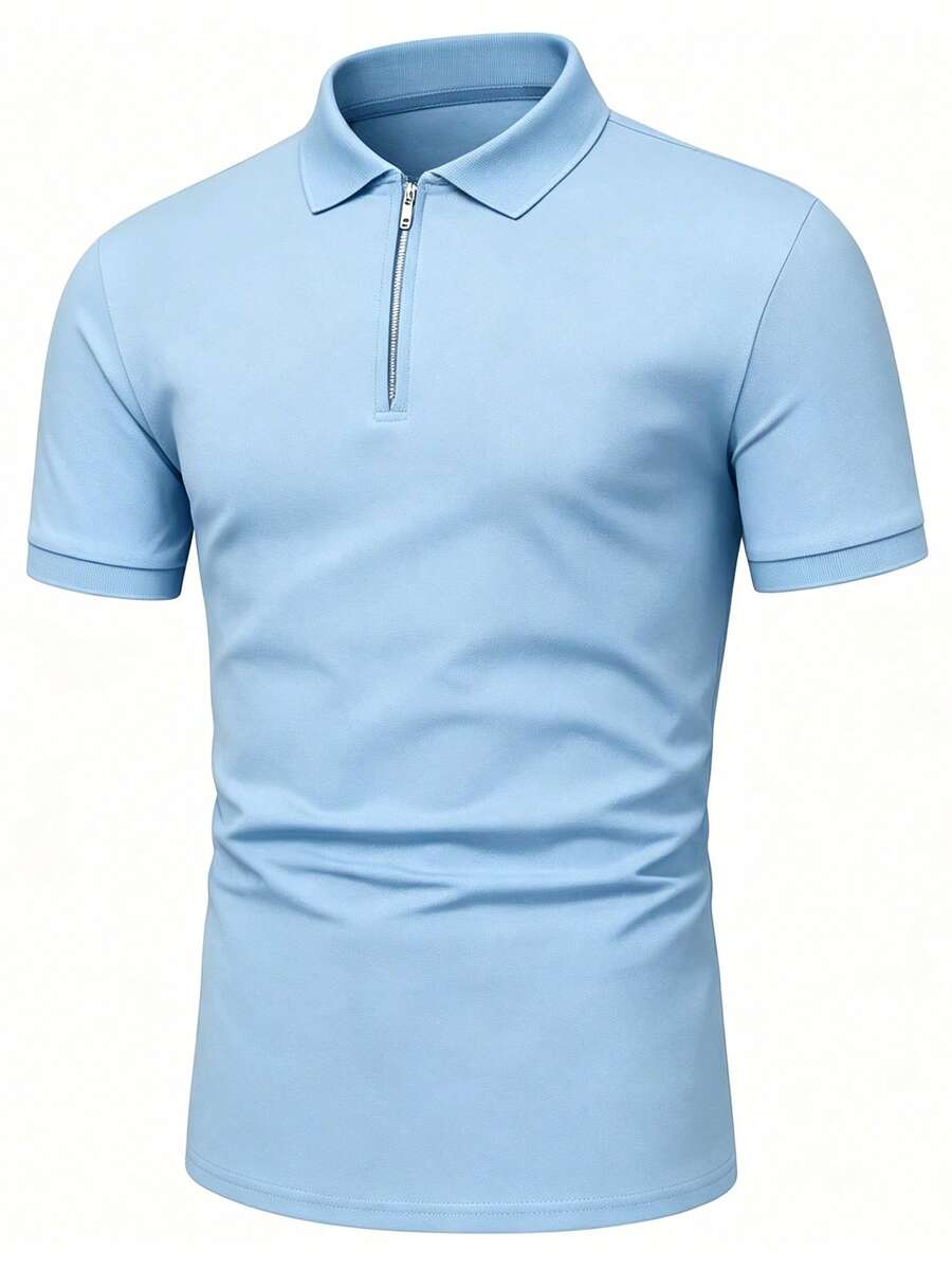 Camisa Polo Masculina com Zíper de Quarto
