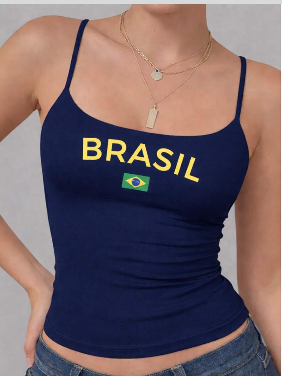 Regata Alça Fina Blusa com Forro Duplo no Busto