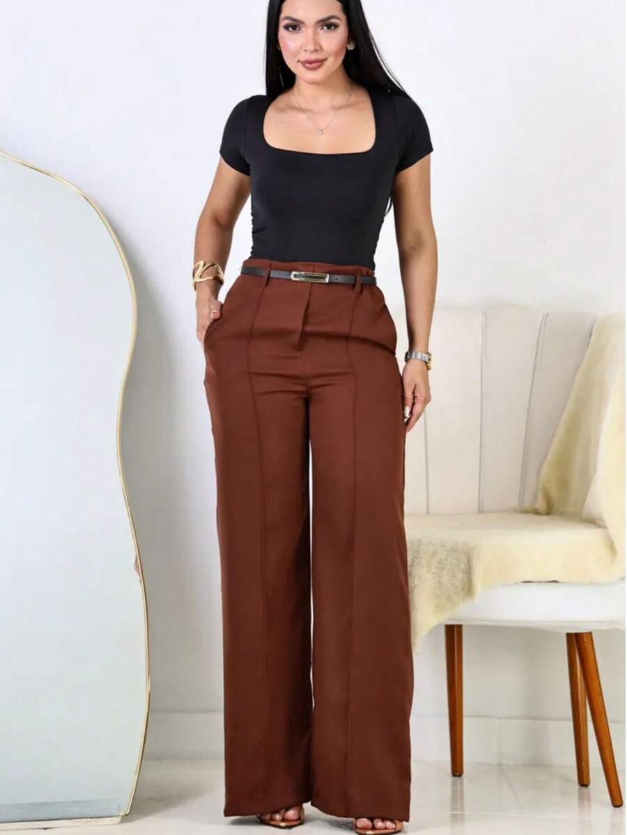 Calça Pantalona Feminina Social Alfaiataria