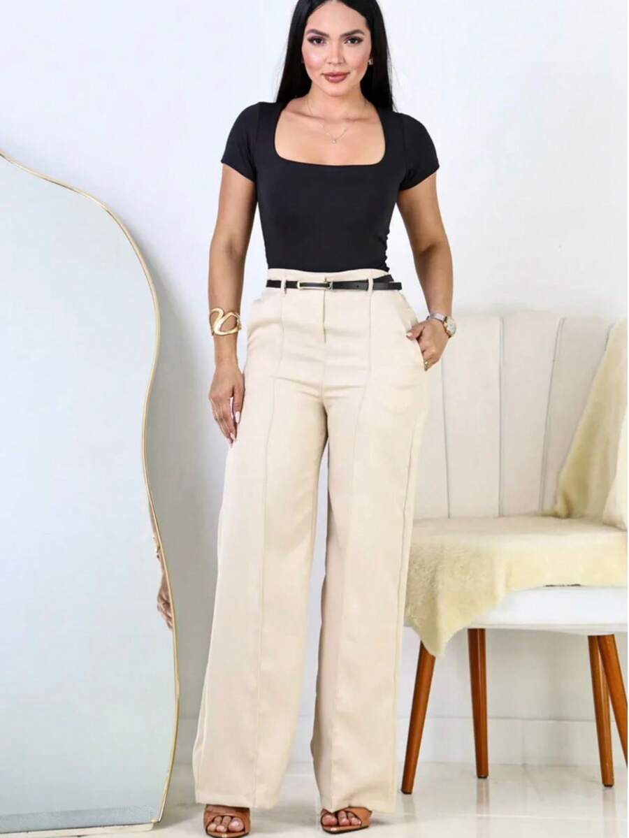 Calça Pantalona Feminina Social Alfaiataria