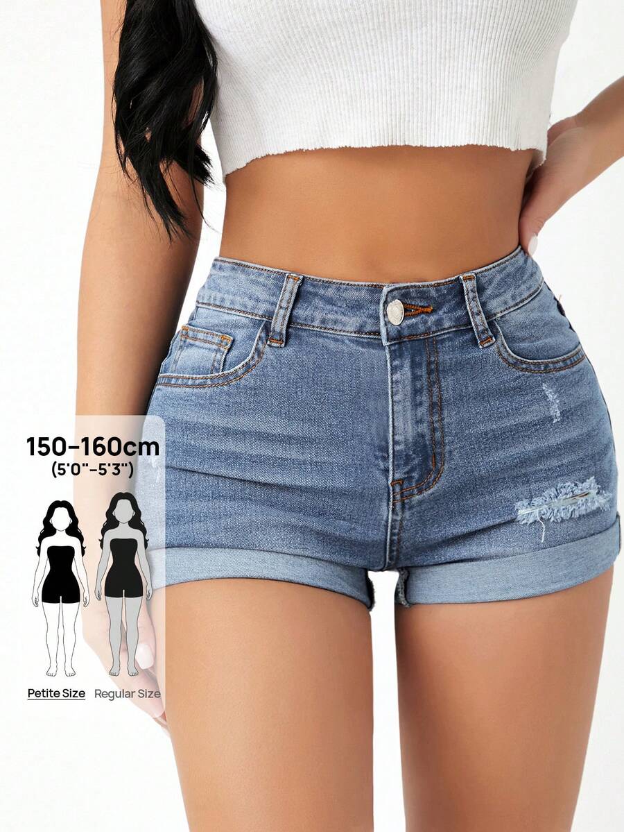 Shorts Denim Cintura Alta