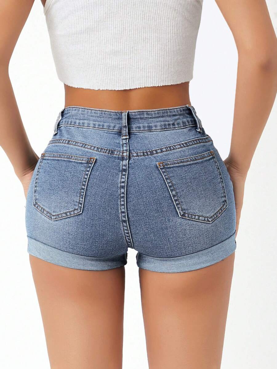 Shorts Denim Cintura Alta