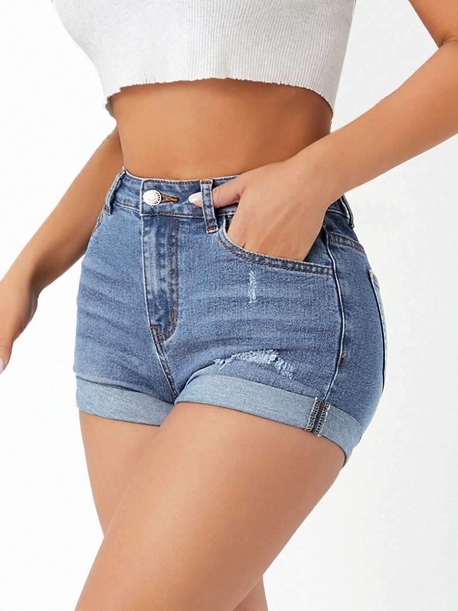Shorts Denim Cintura Alta