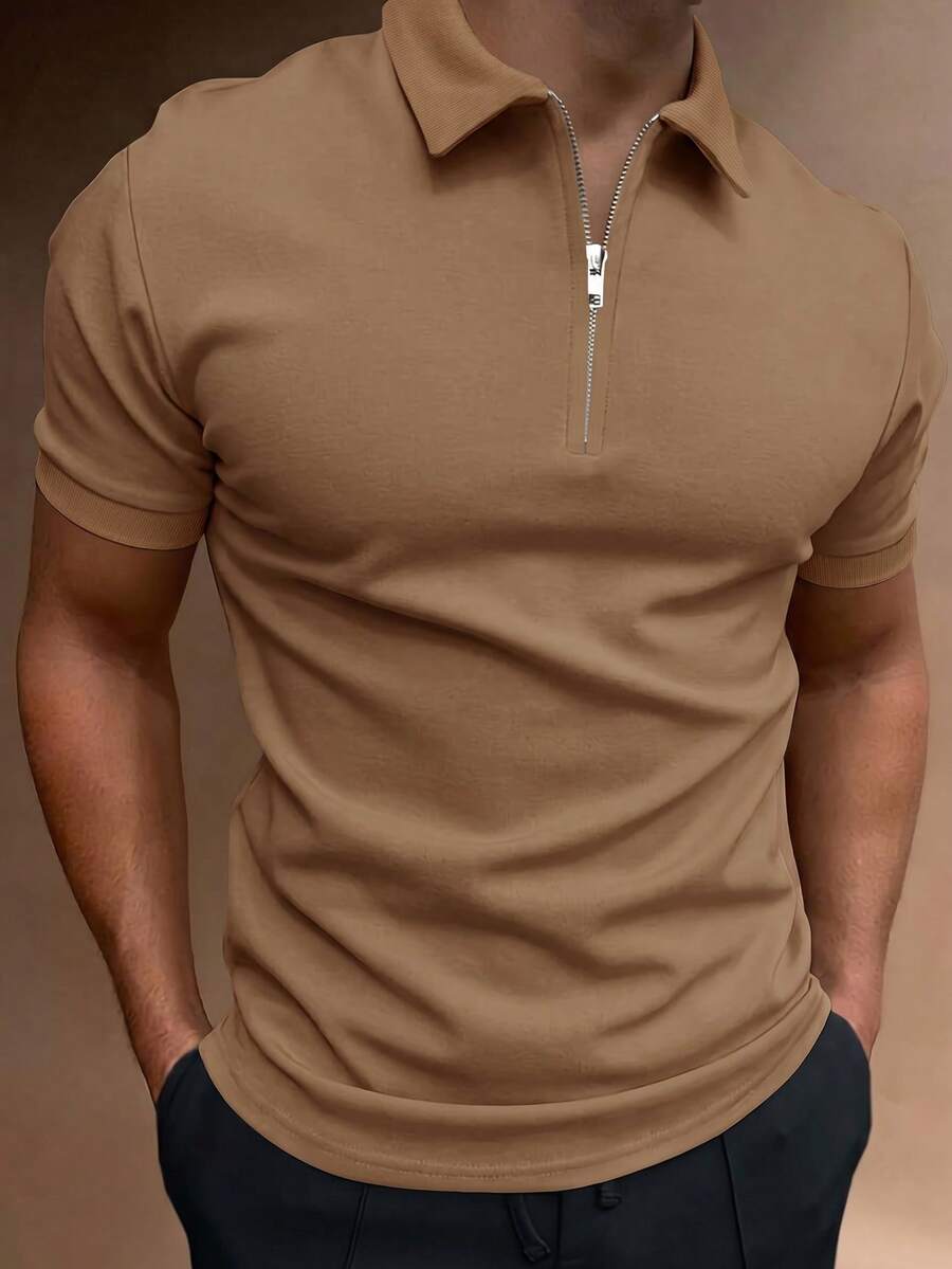 Camisa Polo Masculina com Zíper de Quarto