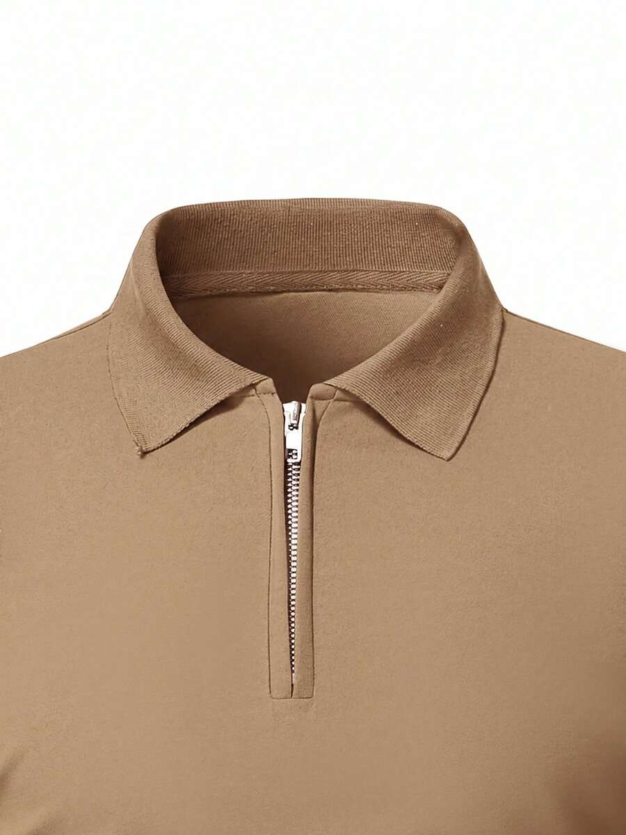 Camisa Polo Masculina com Zíper de Quarto