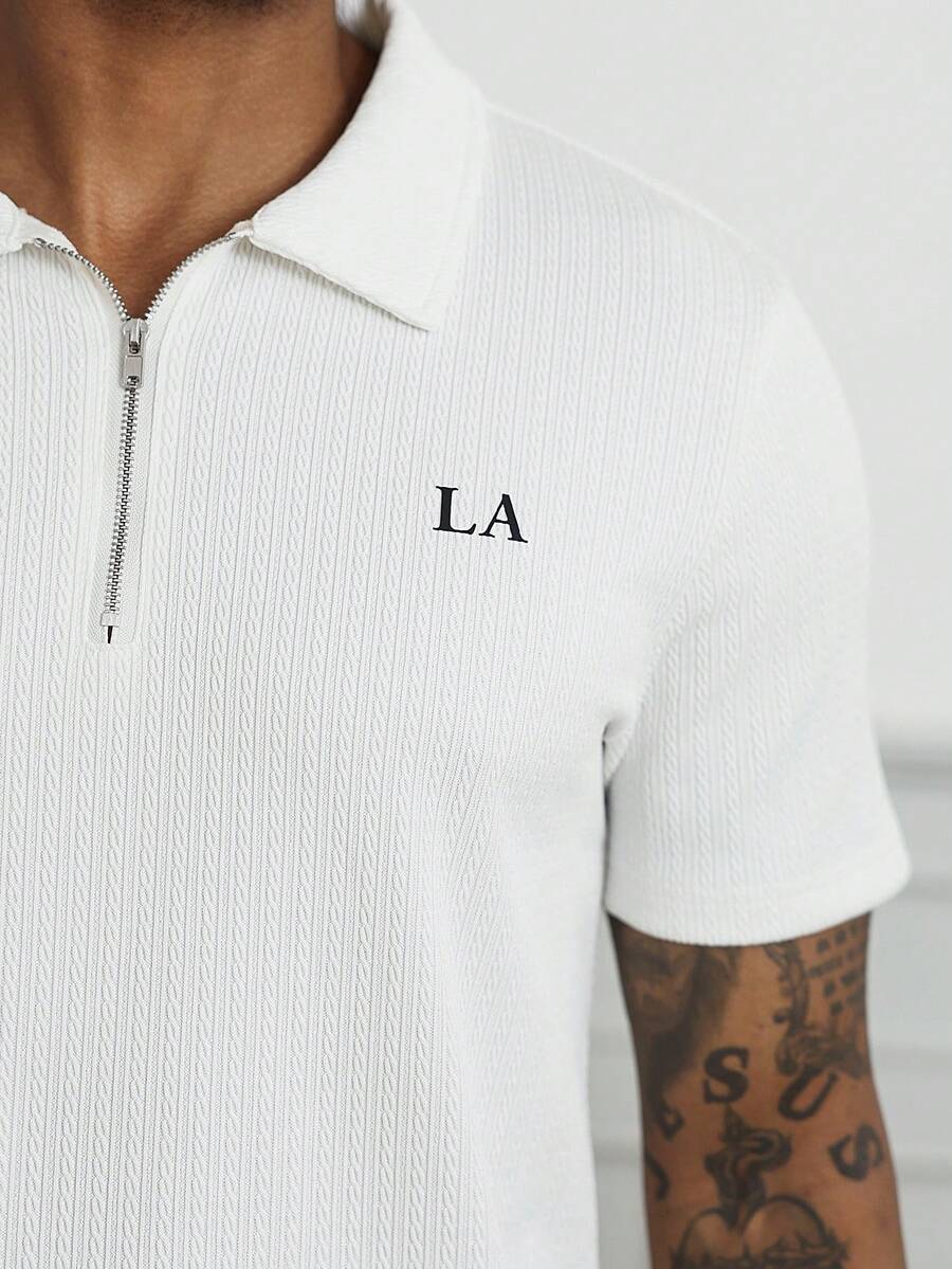 Camisa Polo Masculina com Zíper de Quarto