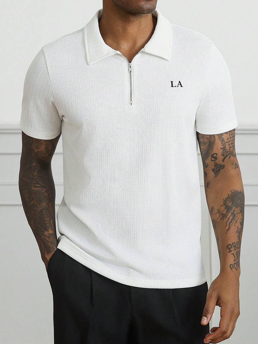Camisa Polo Masculina com Zíper de Quarto