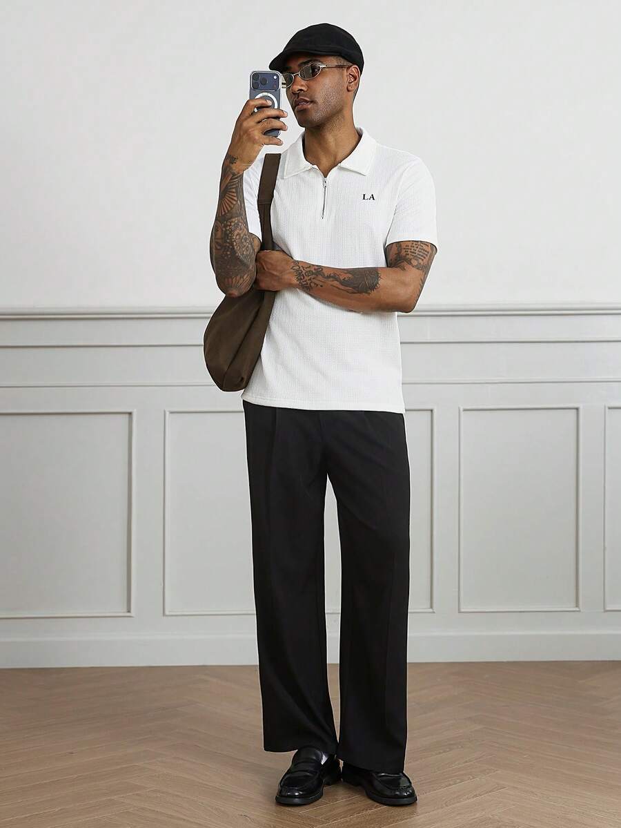 Camisa Polo Masculina com Zíper de Quarto