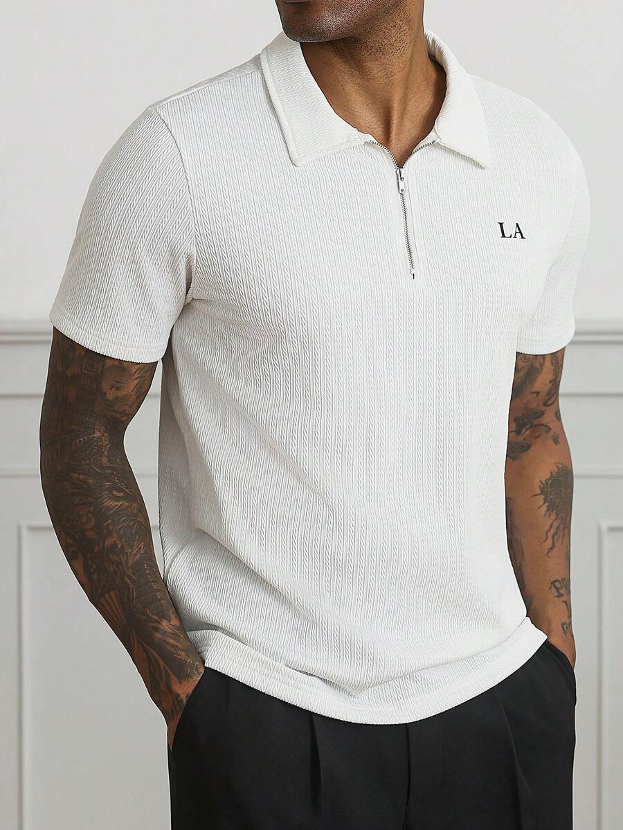 Camisa Polo Masculina com Zíper de Quarto