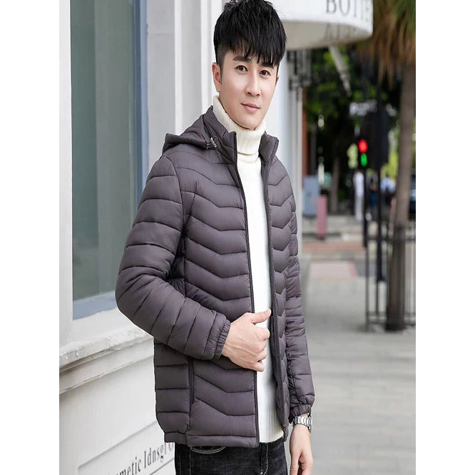 Jaqueta Bobojaco Impermeável Becker Nylon Puffer Masculino com Bolsos e Capuz