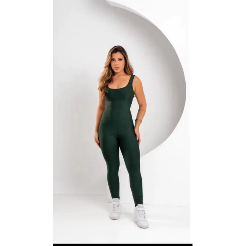 Macacão Academia feminino Fitness longo