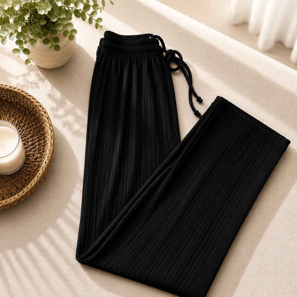 Calça Feminino Cintura Alta Pantalona Elegante Sem Bolso