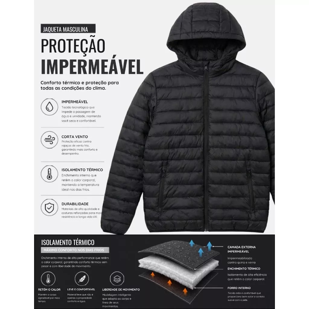 Jaqueta Puffer Bobojaco Corta Vento