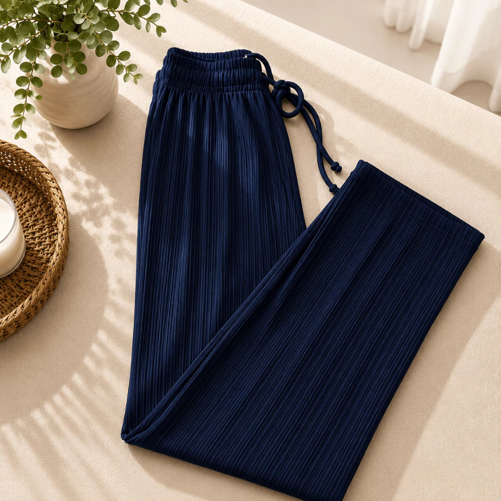 Calça Feminino Cintura Alta Pantalona Elegante Sem Bolso